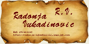 Radonja Vukadinović vizit kartica